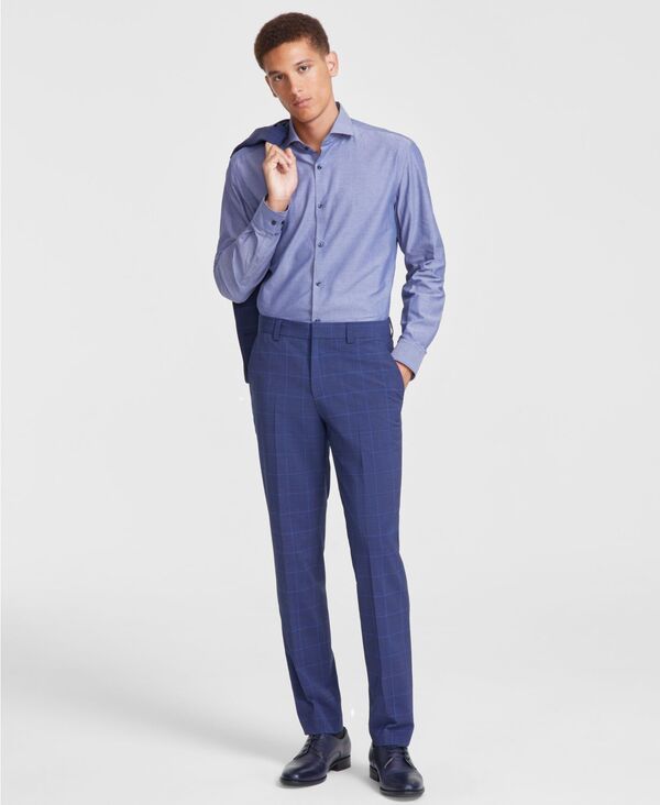 ヒューゴボス メンズ ボトムス カジュアルパンツ パンツ Hugo Boss Mens ModernFit Windowpane Check Suit Pants Dark Blue ブルー