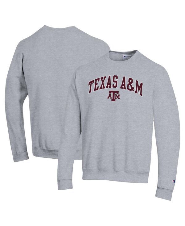 チャンピオン メンズ アウター パーカー・スウェット シャツ ロゴ Champion MensHeather Gray Texas AM Aggies Arch Over Logo Pullover