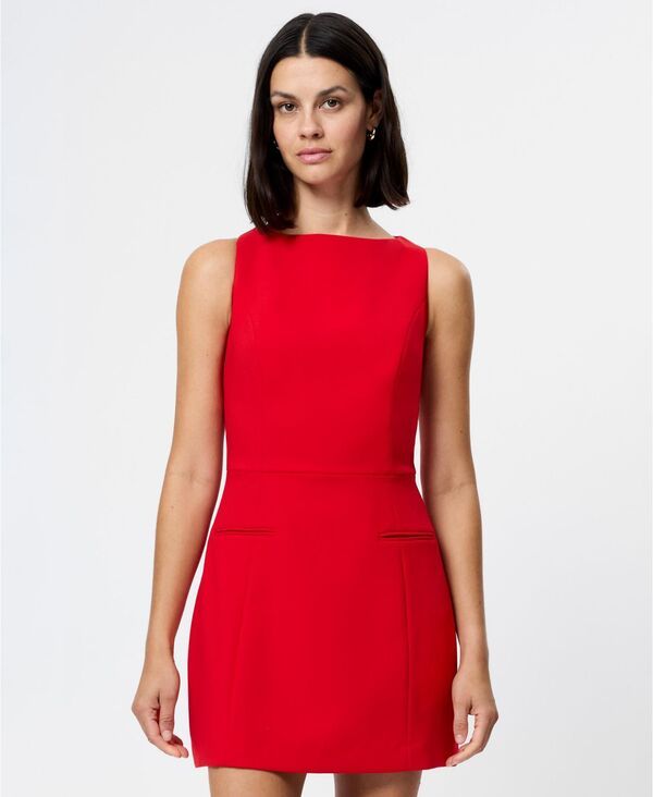 フレンチコネクション レディース トップス ワンピース ミニ ノースリーブ French Connection Womens Boat Neck Sleeveless Mini Dress Crims