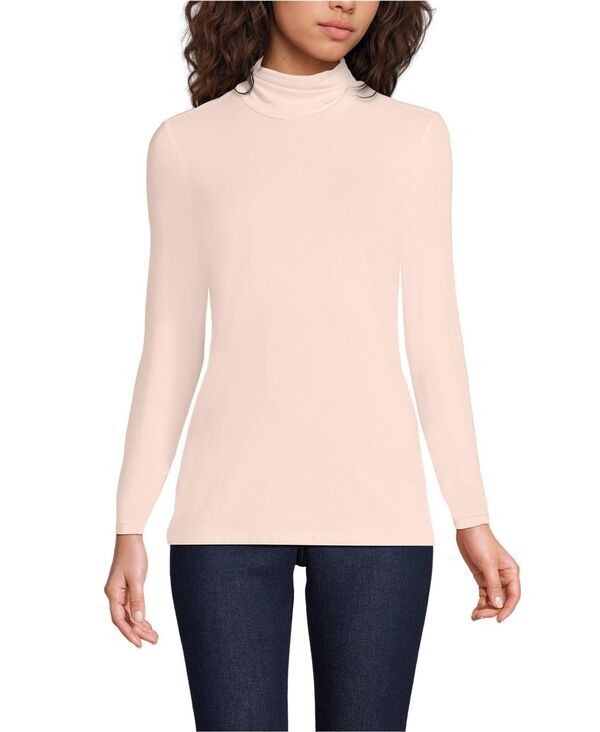 ランズエンド レディース トップス シャツ タートルネック ジャージー Lands End Womens Lightweight Jersey Long Sleeve Turtleneck Pink