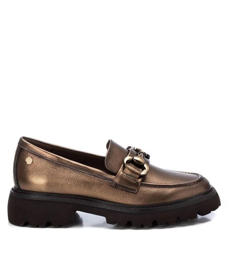 キシタイ レディース シューズ パンプス レザー ローファー Carmela Leather Collection Womens Penny Loafers by Xti Bronze