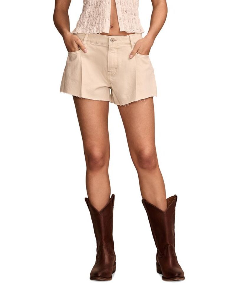 ラッキーブランド レディース ボトムス ハーフパンツ・ショーツ ショートパンツ コットン Lucky Brand Womens Cotton RawHem Slouchy Shorts Dole Wh