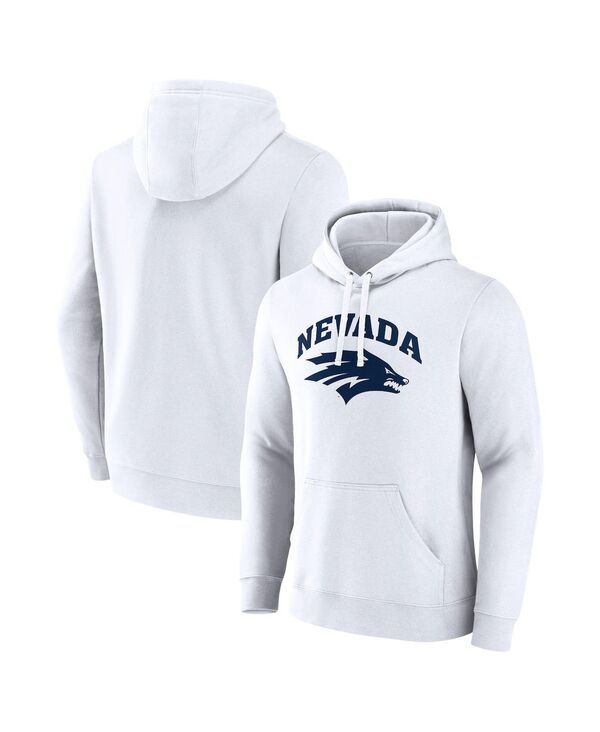 ファナティクス メンズ アウター パーカー・スウェット ロゴ Fanatics Mens White Nevada Wolf Pack Primary Logo Pullover Hoodie Whi
