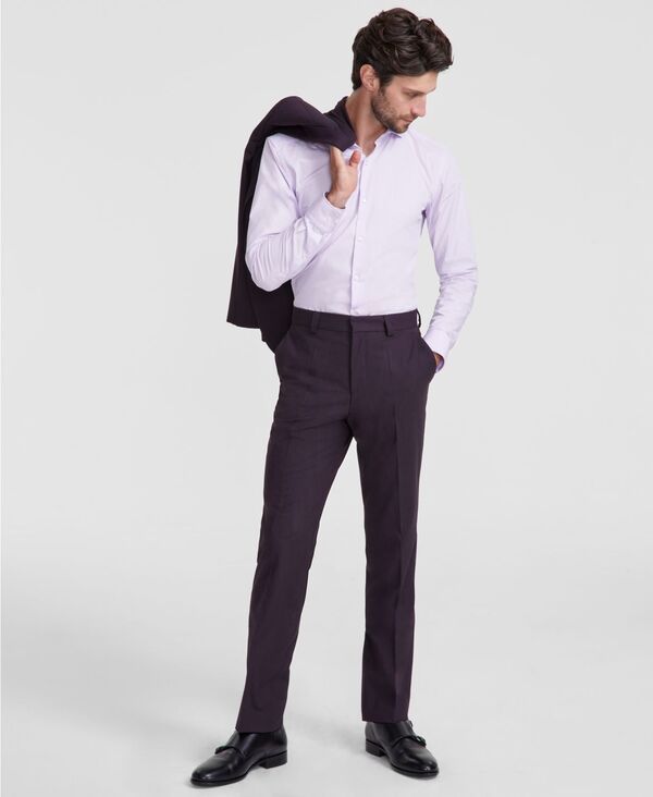 ヒューゴボス メンズ ボトムス カジュアルパンツ Hugo Boss Mens ModernFit Solid Suit Separate Pants Purple パープル