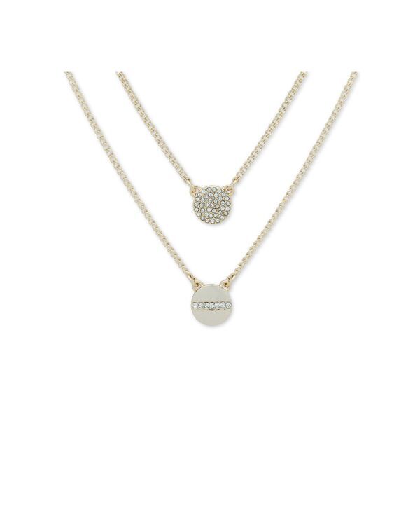 ダナ キャラン ニューヨーク レディース アクセサリー ネックレス・チョーカー・ペンダントトップ レース DKNY GoldTone Crystal PendantwoRow Necklace 16
