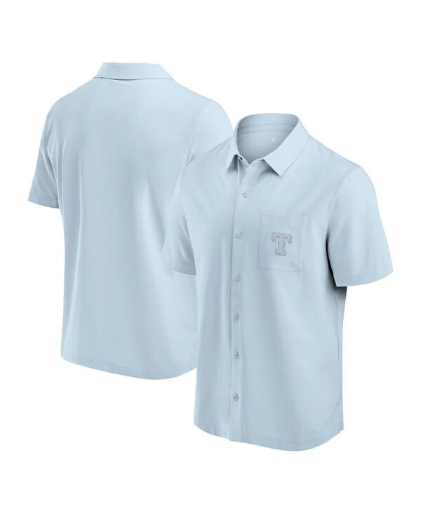 ファナティクス メンズ トップス シャツ Fanatics Mens Light Blue Texas Rangers Front Office ButtonUp Shirt Light Blue ブ