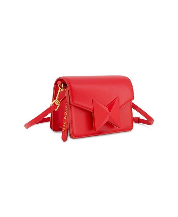 マックダガル レディース バッグ ショルダーバッグ ミニ レザー Mac Duggal Mini Leather Gold Strap Crossbody Bag Cherry ゴールド