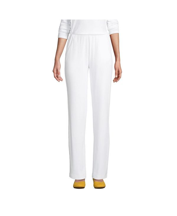 ランズエンド レディース ボトムス カジュアルパンツ パンツ トール ニット Lands End Womens Tall Sport Knit High Rise Pants White ホワイト