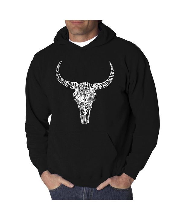 エルエーポップアート メンズ アウター パーカー・スウェット スウェット シャツ LA Pop Art Mens Word Art Hooded Sweatshirt Texas Skull Blac
