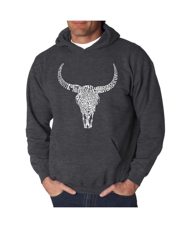 エルエーポップアート メンズ アウター パーカー・スウェット スウェット シャツ LA Pop Art Mens Word Art Hooded Sweatshirt Texas Skull Dark