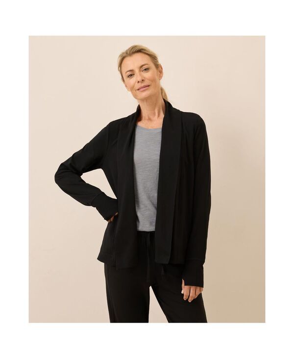 パクト レディース アウター ニット・セーター カーディガン ジャージー Pact Womens Luxe Stretch Jersey Swing Cardigan Black ブラック