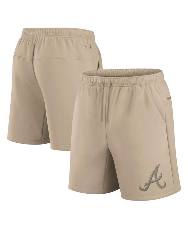 ファナティクス メンズ ボトムス ハーフパンツ・ショーツ ショートパンツ フリース Fanatics Mens and Womens Khaki Atlanta Braves Elements Sup