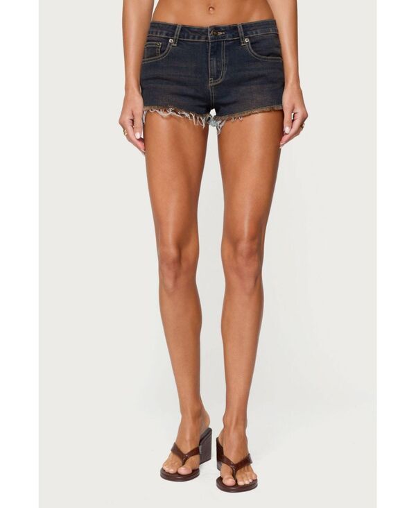 アディクテッド レディース ボトムス ハーフパンツ・ショーツ ショートパンツ デニム Edikted Womens Mistie Denim Micro Shorts Bluewashed ブルー