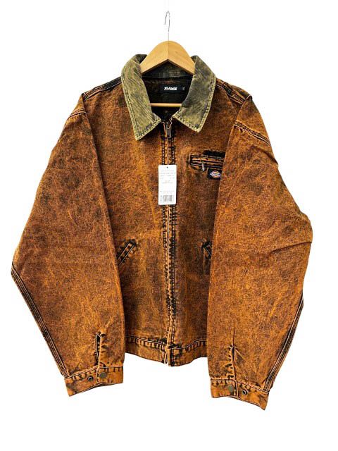 エクストララージ X-LARGE ×DICKIES ディッキーズ 23SS OVERDYE WORK JACKET オーバーダイ ジップアップ ワーク ジャケット 101231021020 XL オレンジ ブランド古着ベクトル 中古■260630 8,833円