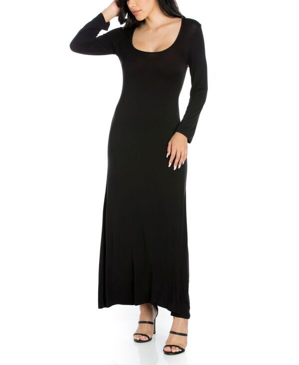 24 セブンコンフォート レディース トップス ワンピース マキシワンピース マキシ 24seven Comfort Apparel Womens Long Sleeve Maxi Dress Bla
