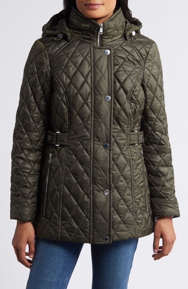ロンドンフォグ レディース アウター ジャケット・ブルゾン キルティング London Fog Quilted Wateresistant Jacket Olive オリーブ