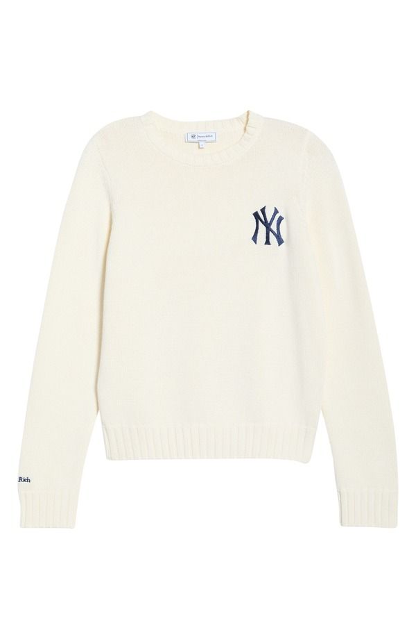 スポーティ アンド リッチ レディース アウター パーカー・スウェット クルーネック セーター Sporty Richeritage Yankeeserif Crewneck Sweater Ecru