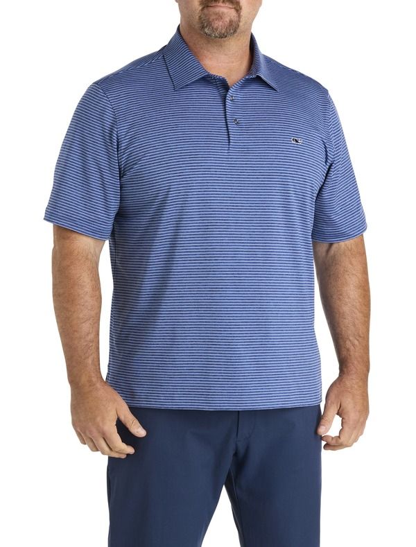 ヴァインヤードヴァインズ メンズ トップス ポロシャツ トール vineyard vines Big Tall Striped Sankaty Performance Polo Shirt Blue