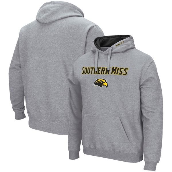 コロシアム メンズ アウター パーカー・スウェット ロゴ Mens Colosseum Heathered Gray Southern Miss Golden Eagles Arch and Logo