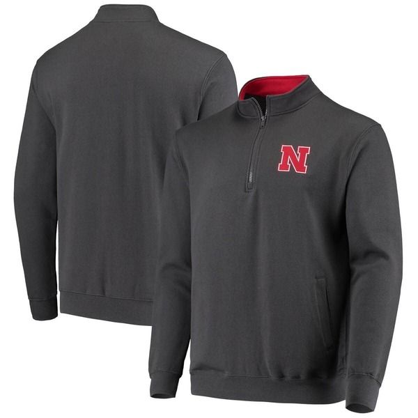 コロシアム メンズ アウター パーカー・スウェット ロゴ ジャケット Mens Colosseum Charcoal Nebraska Huskers Tortugas Logo QuarterZip