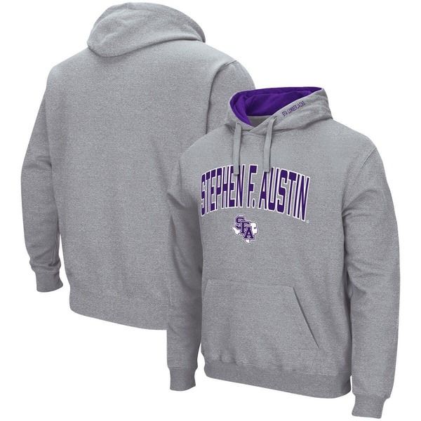 コロシアム メンズ アウター パーカー・スウェット ロゴ Mens Colosseum Heathered Gray Stephen F Austin Lumberjacks Arch and Log