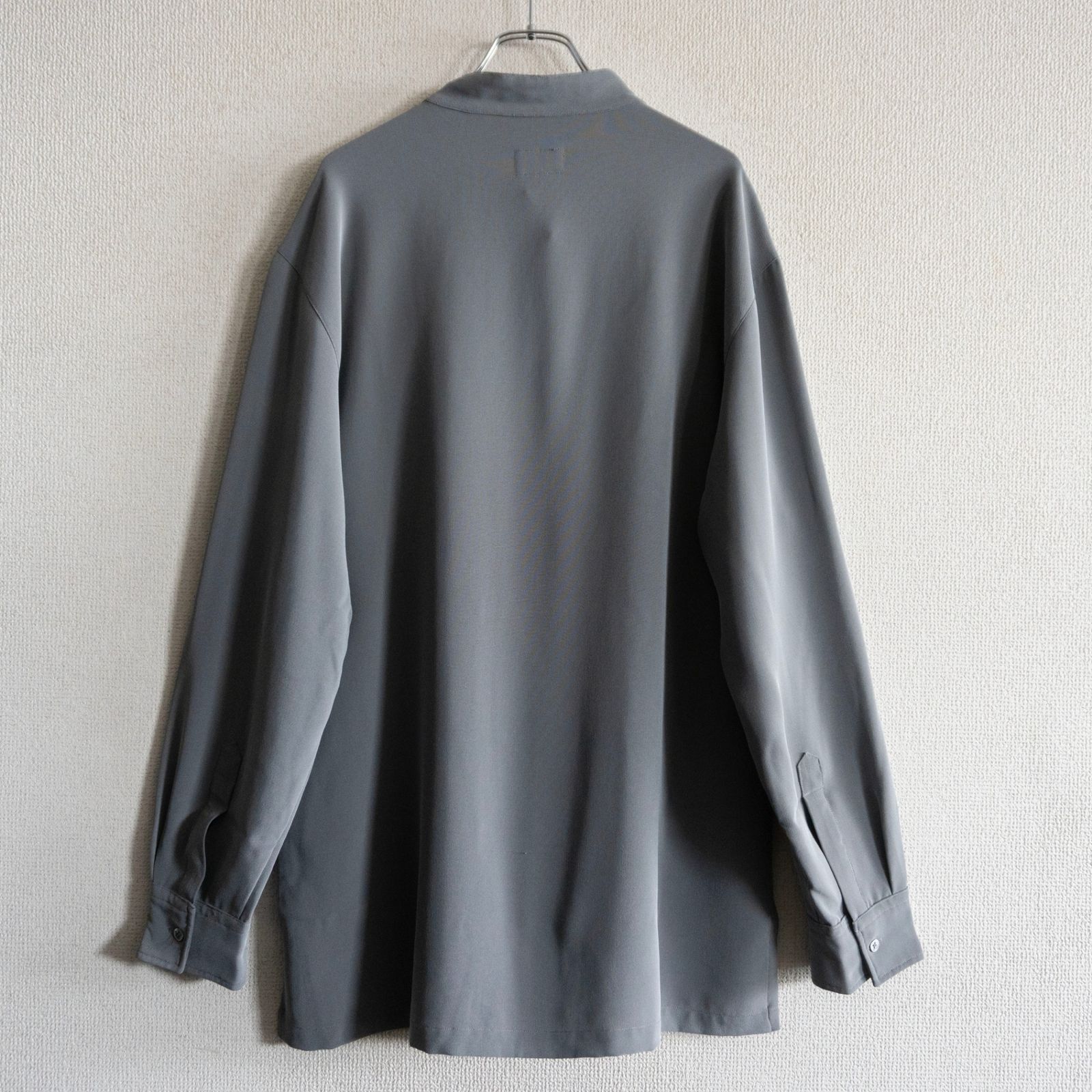 か*め様 GIORGIO ARMANI　ダークグレー シャツ　スタンドカラー 90s/アーカイブ】GIORGIO ARMANI【スタンドカラー シャツ】43/17