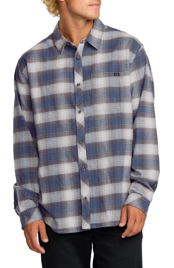ビラボン メンズ トップス シャツ コットン Billabong Coastline Cotton Flannel ButtonUp Shirt Blue ブルー