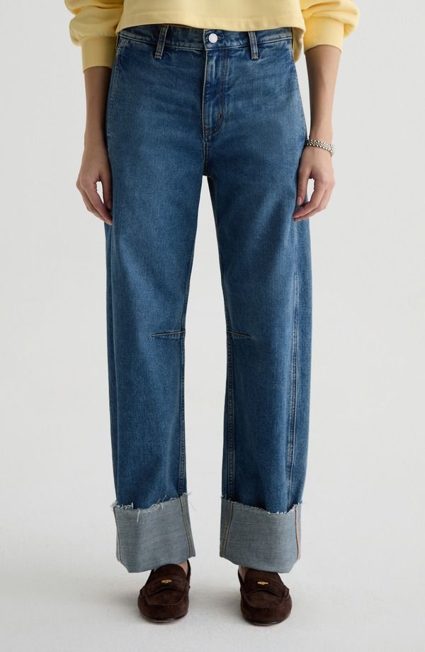 エージー レディース ボトムス デニムパンツ ハイウエスト ジーンズ AG Mercer Cuffed Raw Hem High Waist Barrel Jeans 11 Years Enrich