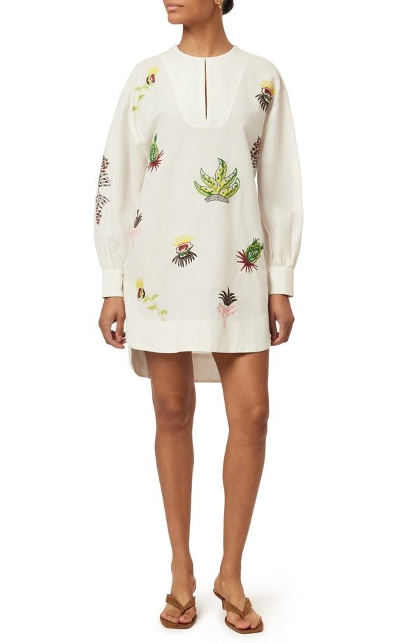 スコッチアンドソーダ レディース トップス ワンピース コットン 刺繍 リネン Scotch Soda Embroidered Long Sleeve Cotton Linen Shift Dress 35,620円