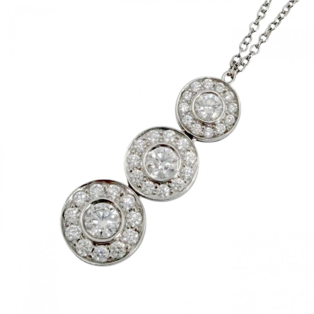 ティファニー ネックレス レディース サークレットトリプルドロップ アクセサリー ジュエリー TIFFANY&Co. Pt950プラチナ ダイヤモンド 約4.5g【中古品】