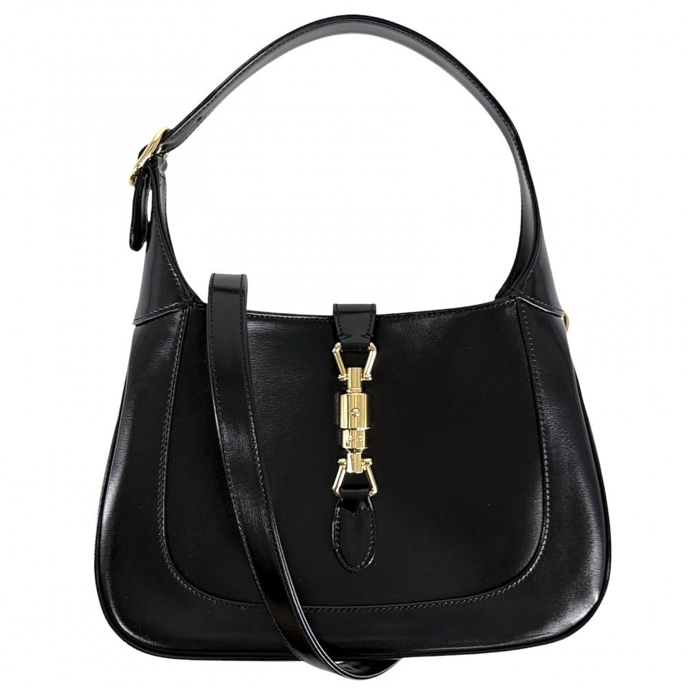 グッチ 2WAY レディース ジャッキー1961 スモールサイズ ハンドバッグ ショルダーバッグ GUCCI ‎636709 レザー ブラック 黒 ゴールド金具【中古品】