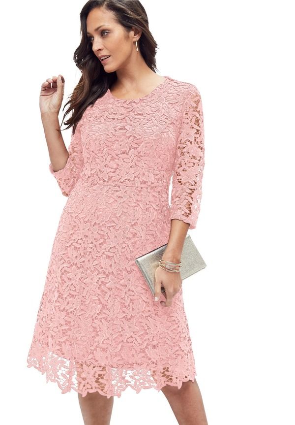 ジェシカロンドン レディース トップス ワンピース レース Jessica London Lace Fit Flare Dressoft Blush ブラッシュ