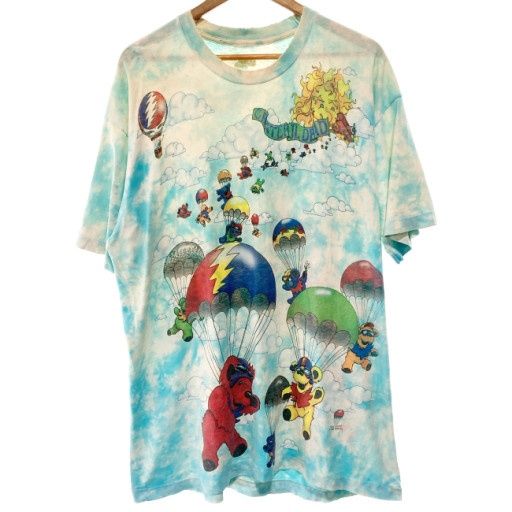 【中古】　LIQUID BLUE　Grateful Dead　バンT　90s vintage　90年代　OLD　Tシャツ　半袖　トップス　クルーネック　タイダイ　ダンシングベア　オーバーサイズ　USA製　古着　/1590