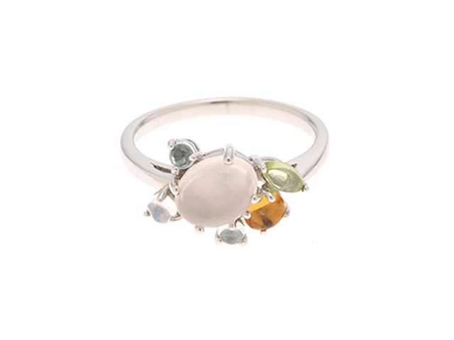 JEWELRY ジュエリー K18ホワイトゴールド/マルチカラー/4.5g/#13 リング・指輪 シルバー レディース【中古】472