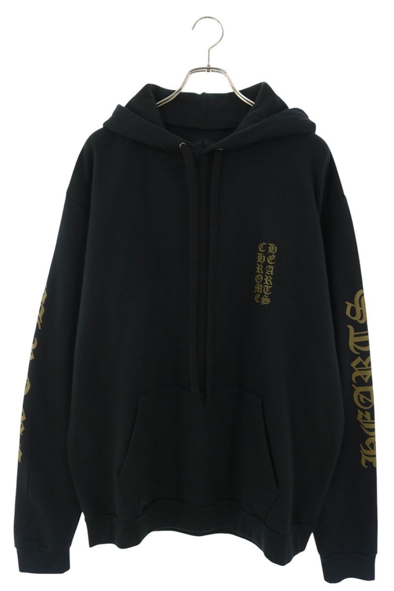 クロムハーツ  SWTSHRT PLVR 袖ロゴプリントプルオーバーパーカー メンズ L クロムハーツ SWTSHRT HD PLVR 袖ロゴプリントプルオーバーパーカー