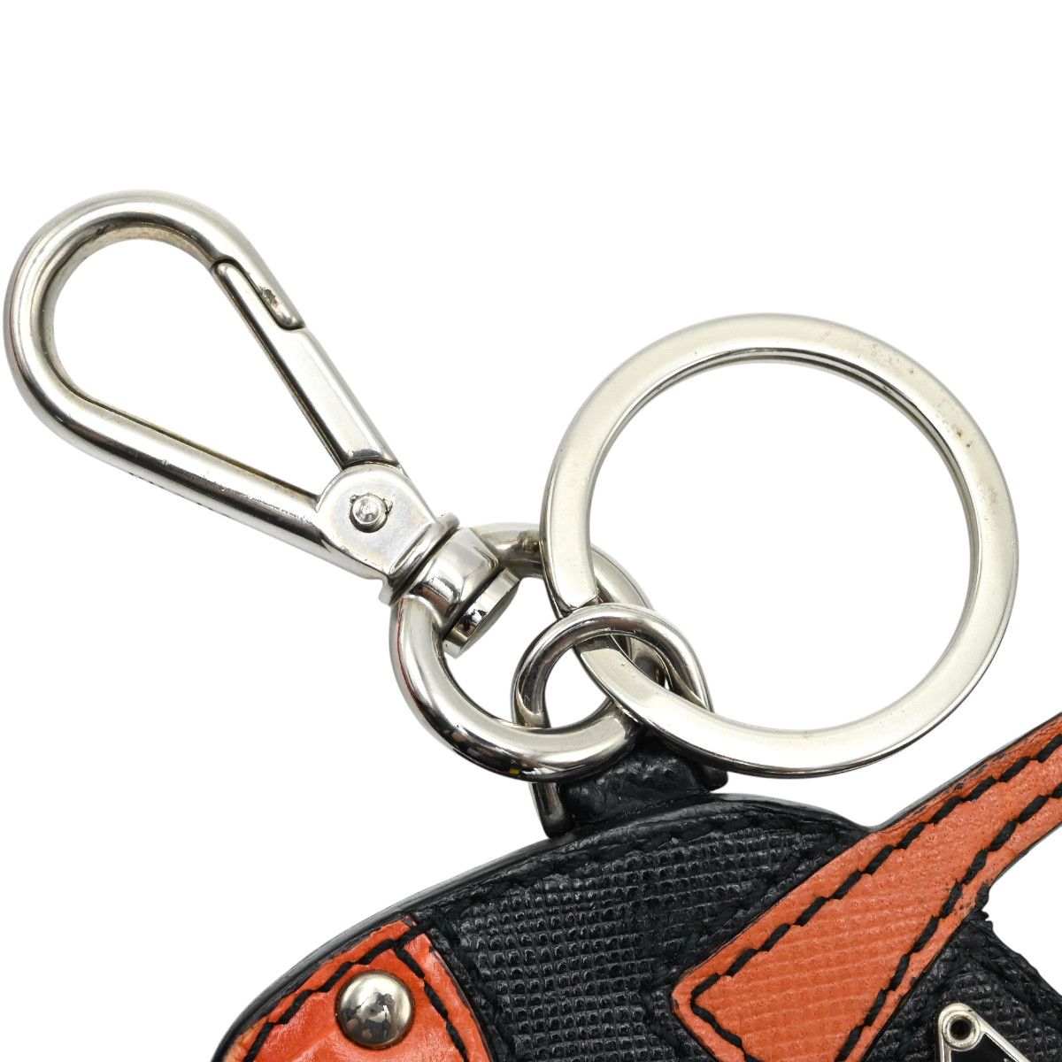 PRADA プラダ バッグモチーフ ロゴプレート レザ― キーホルダー バッグ