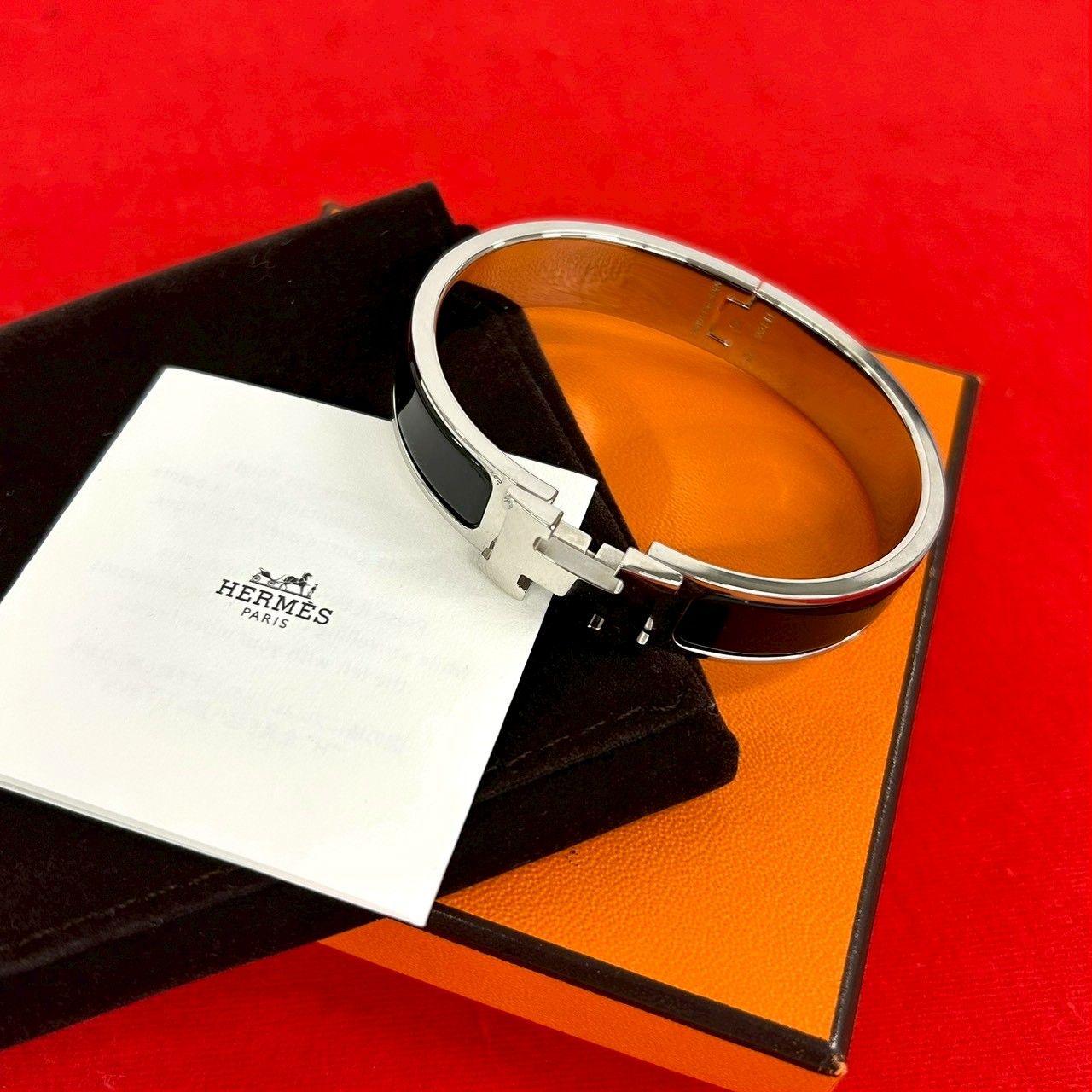 極 美品 保存箱付 HERMES エルメス クリック H バングル エナメル