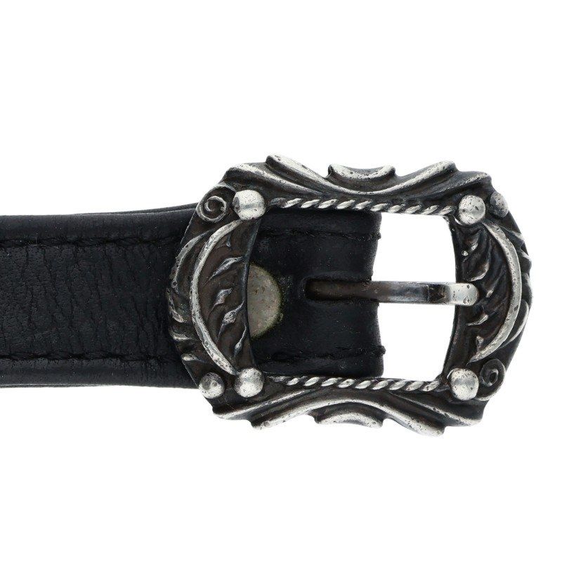 クロムハーツ BENT FILIG CROSS ベントフィリグリークロスガンスリンガーレザーブレスレット メンズ