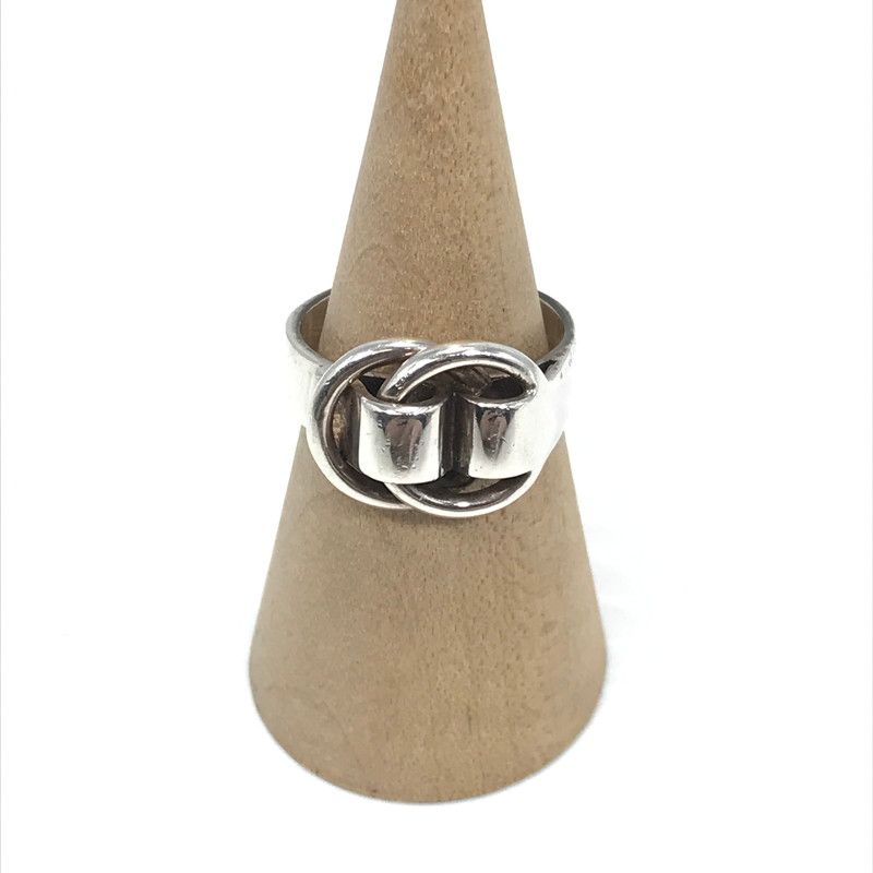 【中古品】 HERMES エルメス SV925 DEUX ANNEAUX RING ドゥザノー リング 指輪 アクセサリー 【192-260630-na-01-tagh】