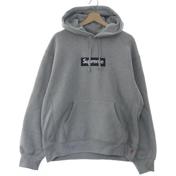【中古】Supreme Box Logo Hooded Sweatshirt M グレー シュプリーム[10]