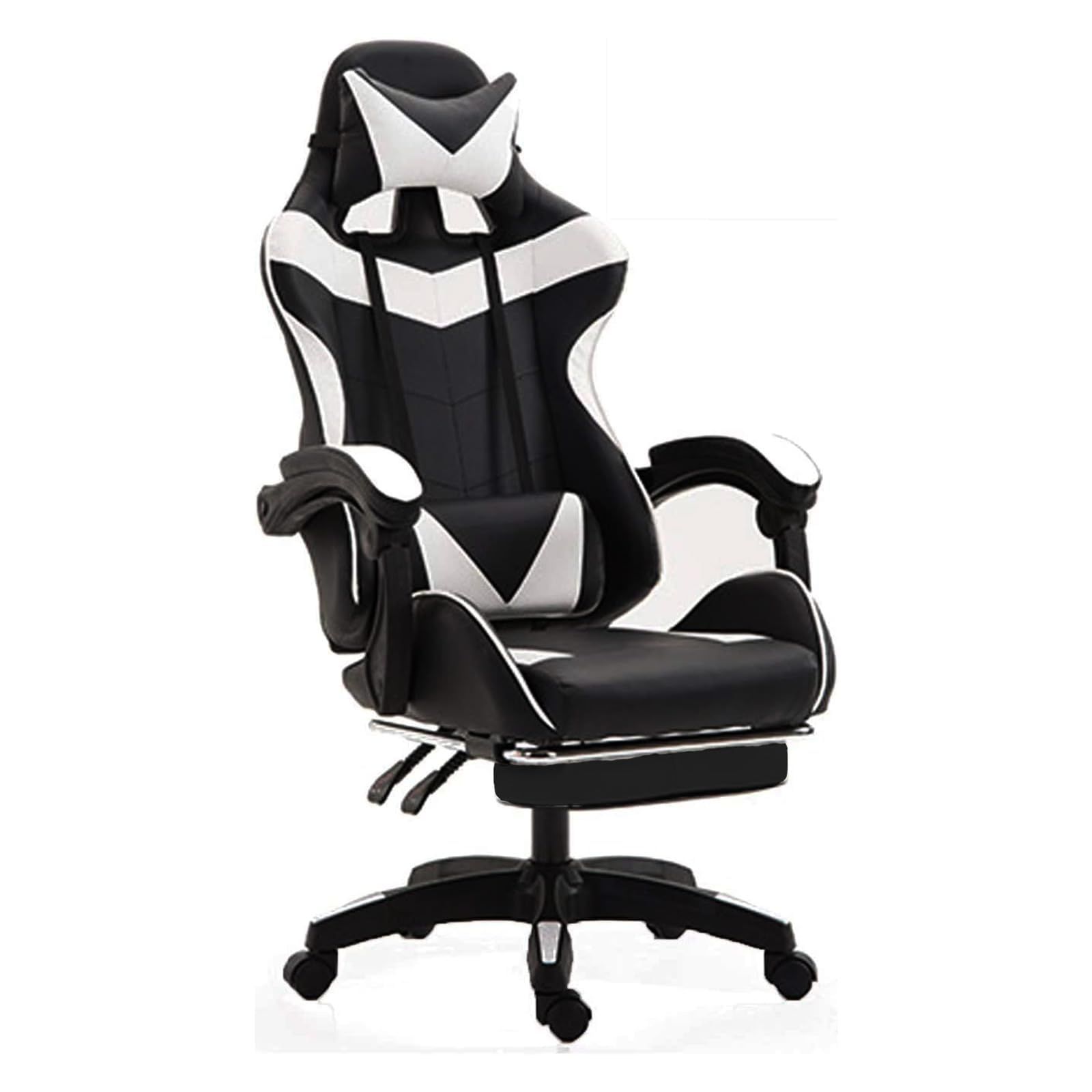 Swwfyc(スーフィック) ゲーミングチェア オットマン付き デスクチェア パソコンチェア gaming chair リクライニング 日本語説明書付き (Ｗｈｉｔｅ)ｍａ