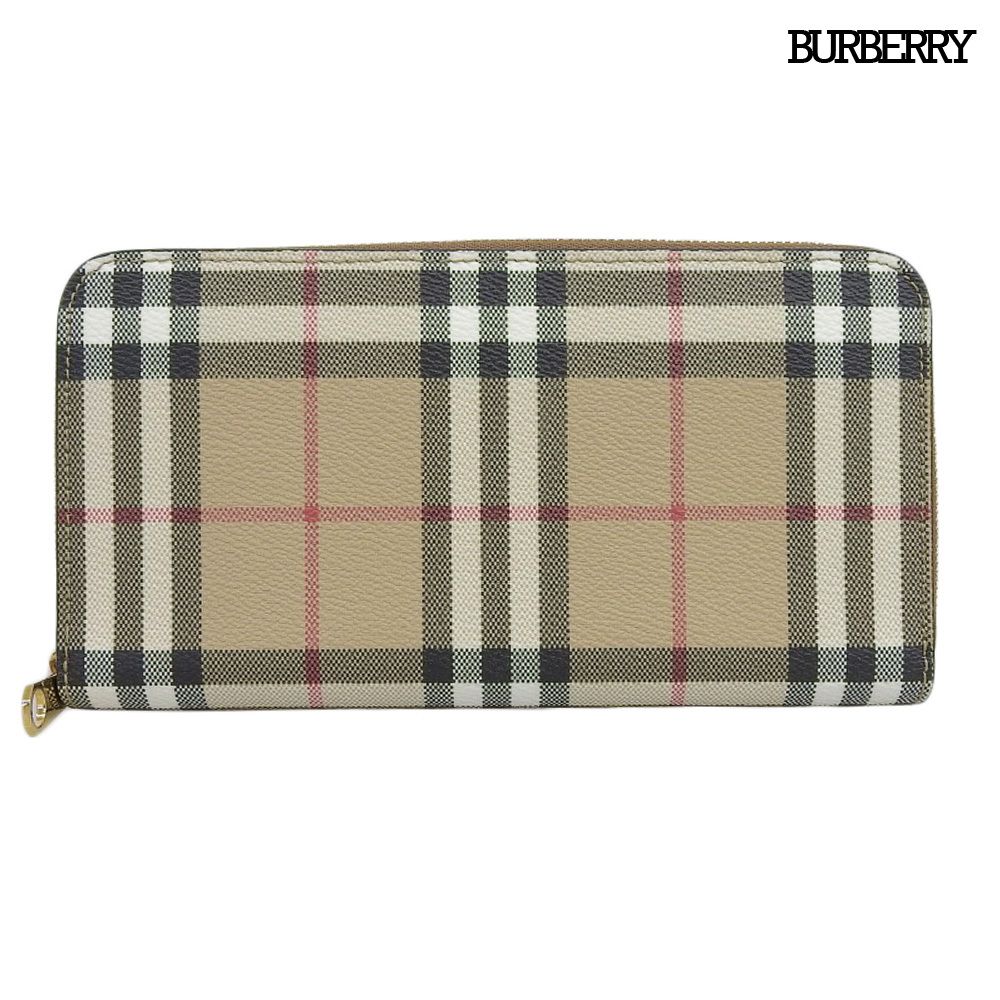 超美品 バーバリー BURBERRY 2023年 ラウンドファスナー 長財布 小銭入れ付き チェック 定価88000円 未使用