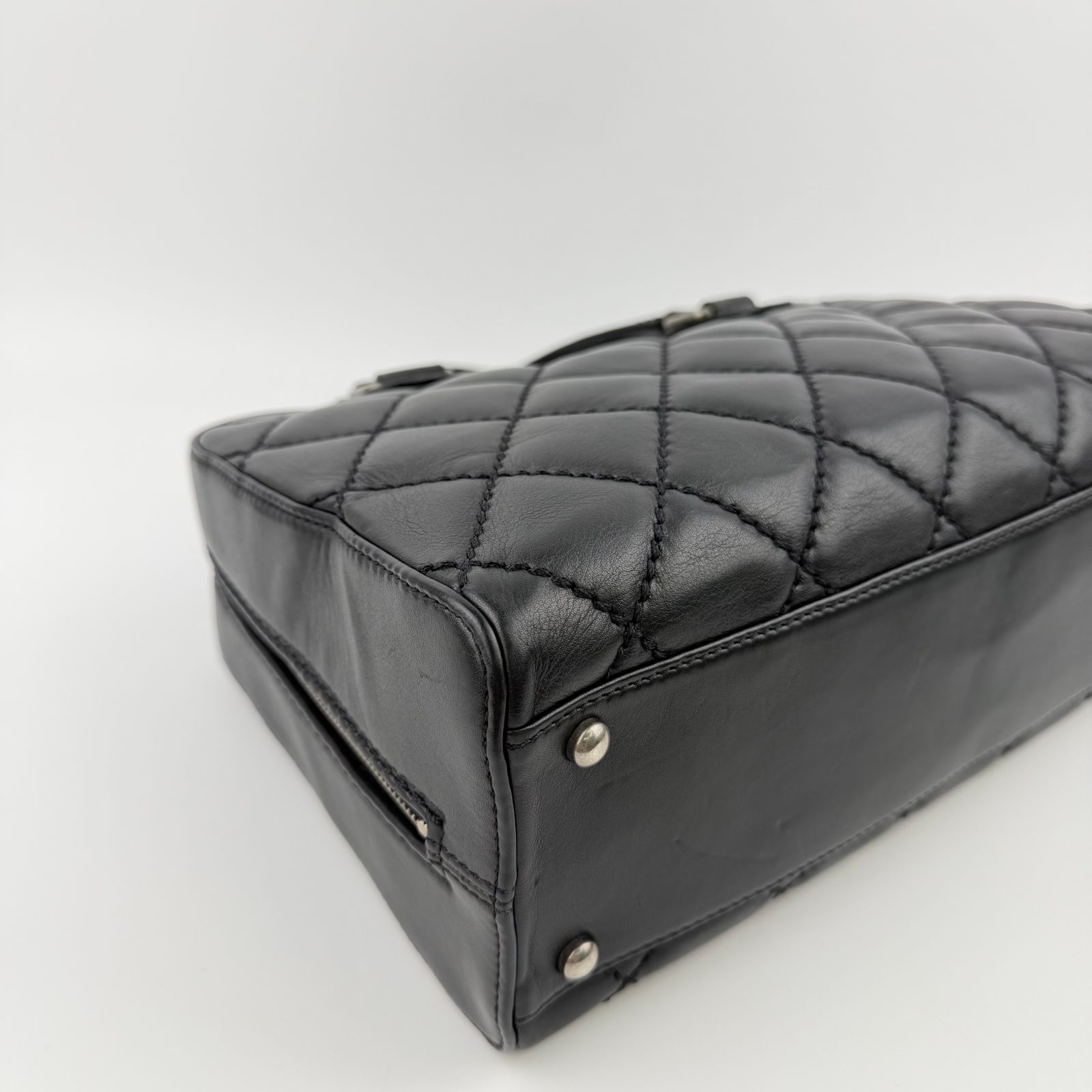 中古】CHANEL シャネル ココマーク マトラッセ ボストン ハンドバッグ
