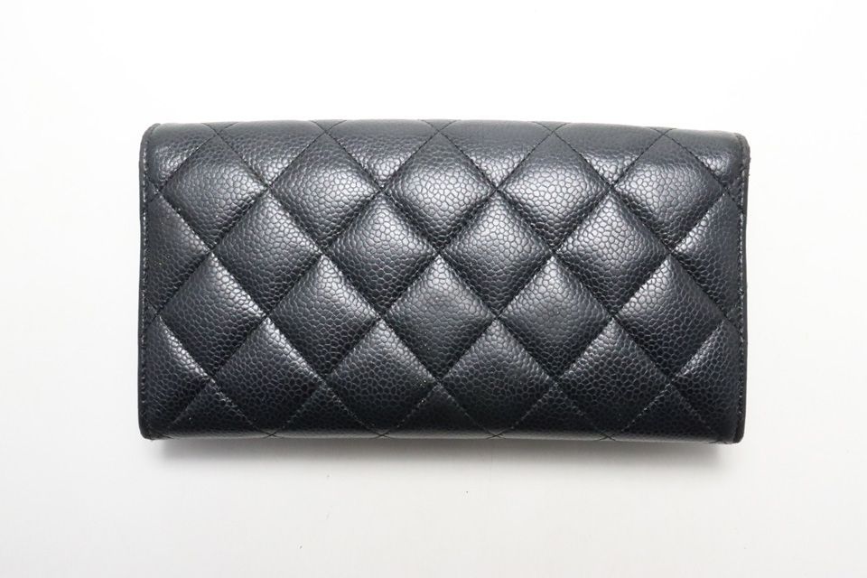 □CHANEL 20番台 マトラッセ クラシック ロング フラップ ウォレット