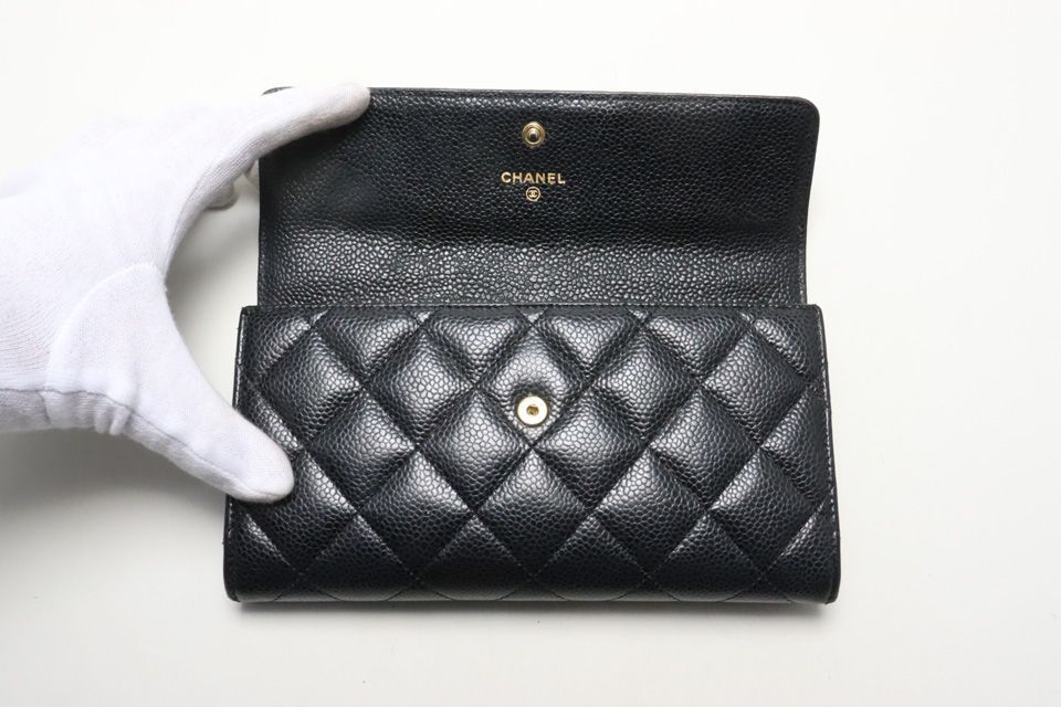 CHANEL 財布 マトラッセ □CHANEL 20番台 マトラッセ クラシック ロング フラップ ウォレット