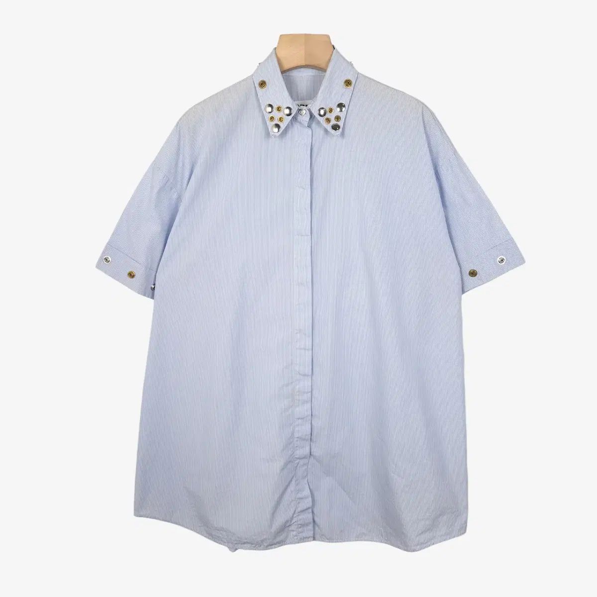 Free MM6 Maison Margiela エムエムシックス メゾン マルジェラ スカイブルー ストライプ シャツ ONE PIECE