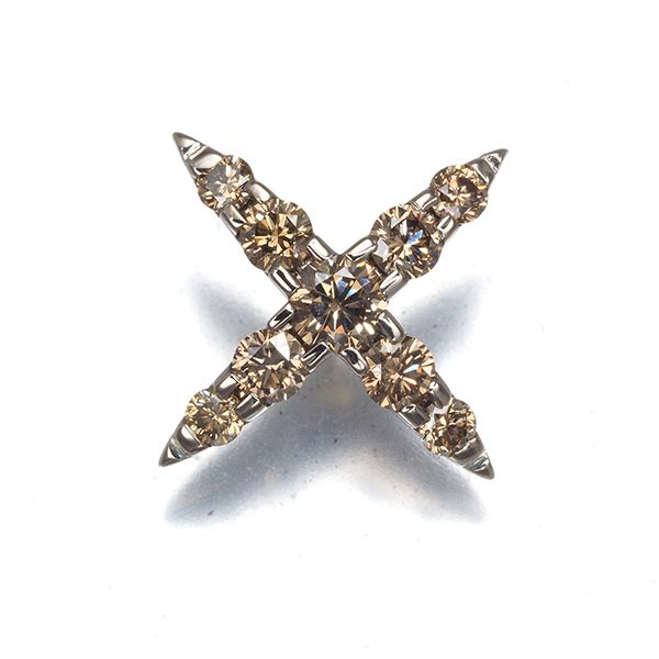 カシケイ ブローチ ブラウン ダイヤ ダイヤモンド 0.50ct ネイキッド K18BG #194880