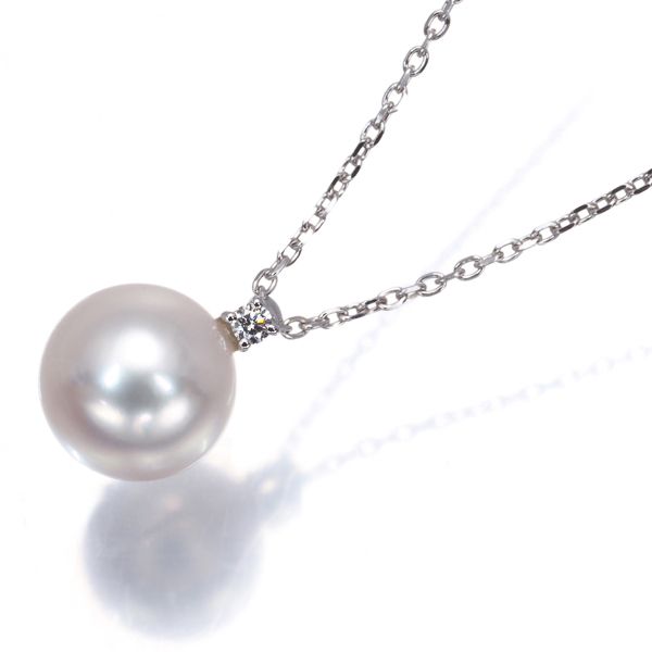 TASAKI タサキ ネックレス パール 真珠 8.1mm ダイヤ ダイヤモンド 0.01ct K18WG #196488