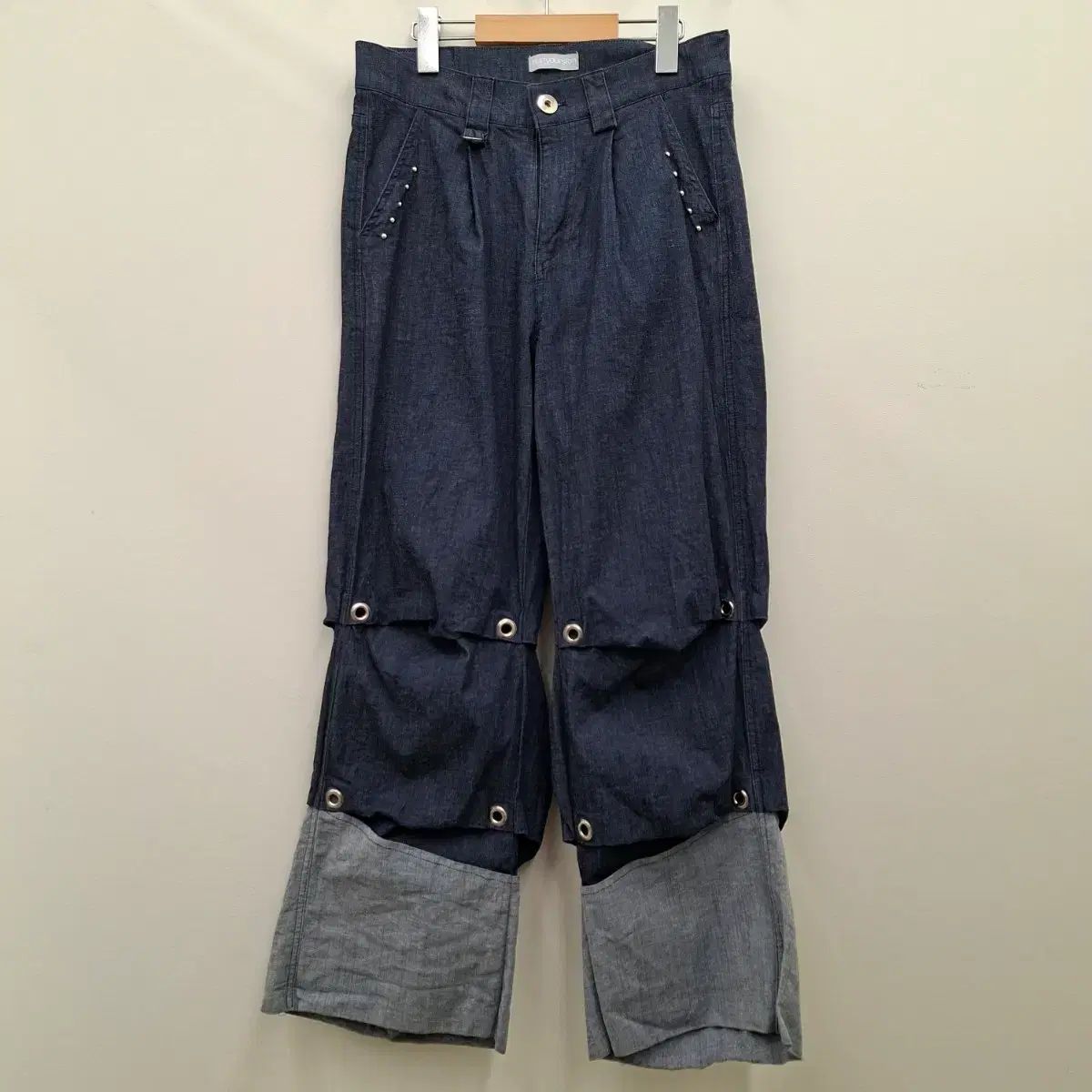 ハグユアースキン タック デニム パンツ M