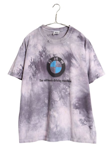 90s USA製 BMW プリント タイダイ Tシャツ メンズ L / オールド 企業 イラスト グラフィック ヘビーウェイト オフィシャル 自動車 当時物